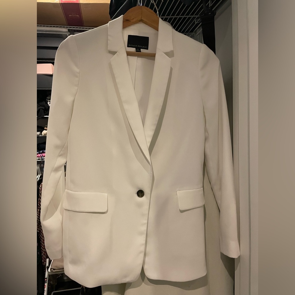 Banana Republic, blazer, white, size 0
